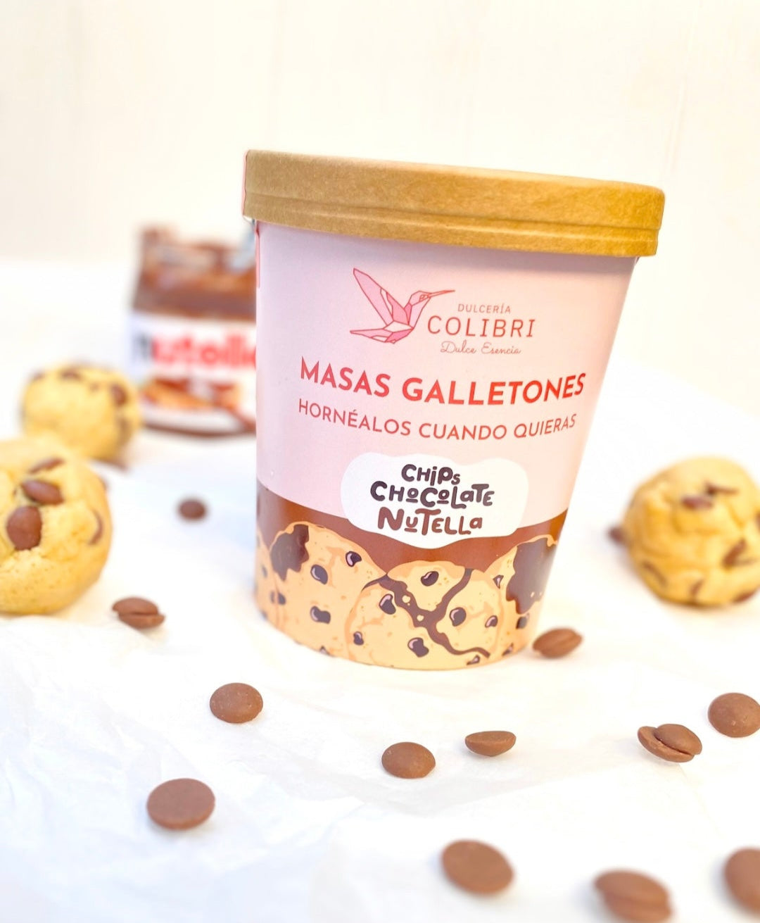Masa galletón chips chocolate relleno Nutella (15% dcto x 2 unidades)
