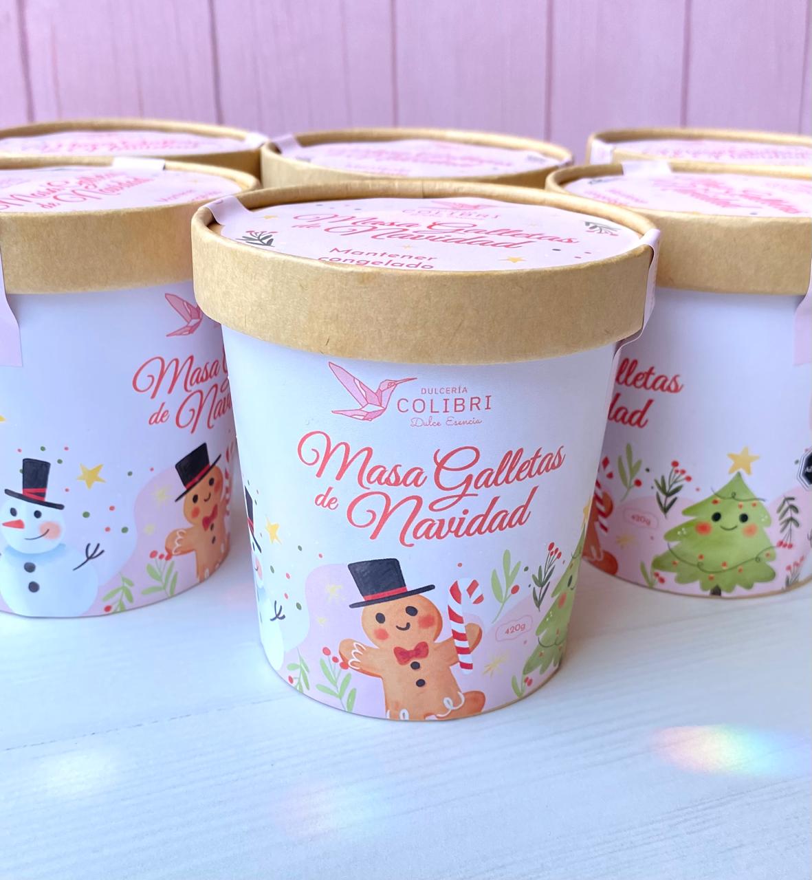 Masa galletas de navidad congelada, lista para hacer galletas y hornear